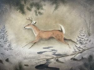 Bounding Deer by Roger Eastwood