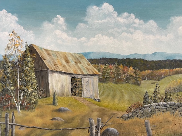 Country barn in field by Roger Eastwood.